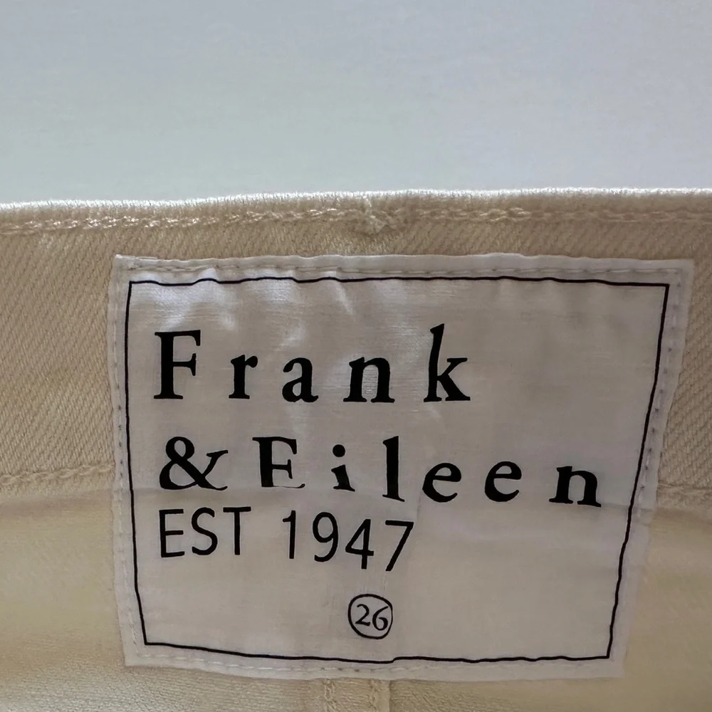 Frank & Eileen Monaghan Cream Raw Hem Jeans Size 26 - Picture 5 of 5